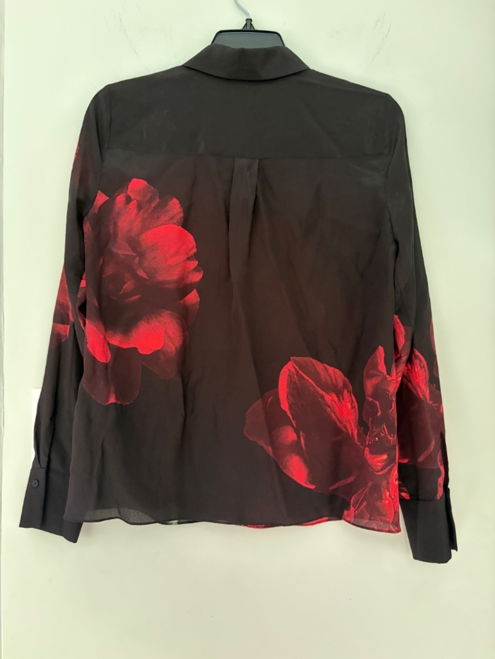 Alice + Olivia Brady Slim Peony Floral Silk Blouse size S - Picture 9 of 13